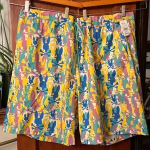 Psycho Bunny Men's Biscay Suncoast All Over Bunny Print Swim Trunks Size 3XL